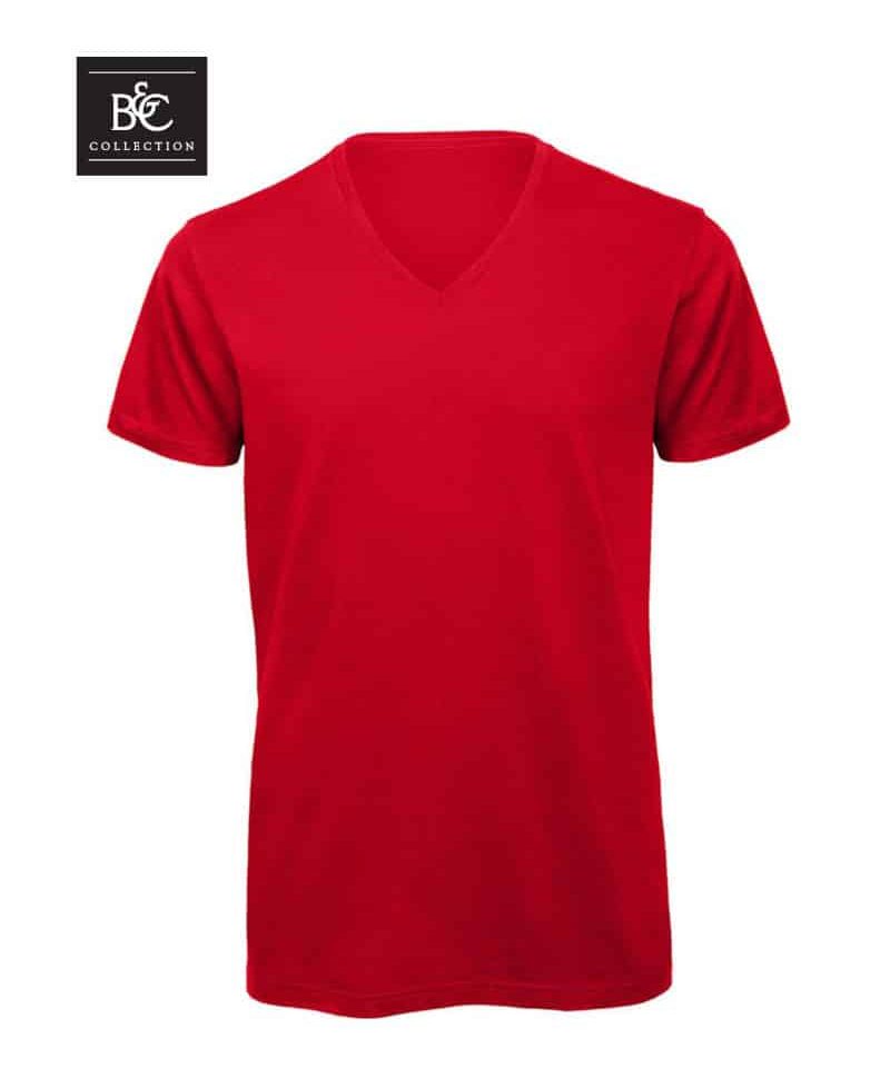 T-shirt uomo collo V in cotone organico B&C BCTM044 13 T-shirt-uomo-collo-V-in-cotone-organico-B&C-BCTM044-rosso