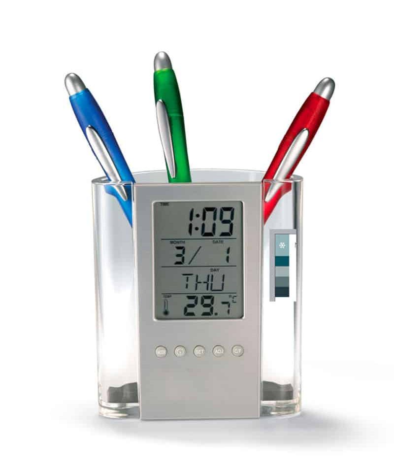 Portapenne-con-calendario,-orologio-e-termometro-IT2893