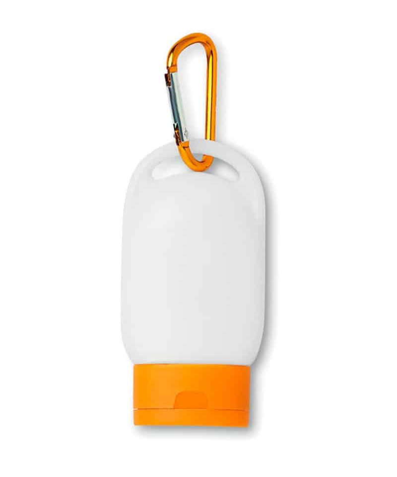 Protezione solare SPF25 con moschettone MO8512 12 Protezione-solare-SPF25-con-moschettone-MO8512-arancio