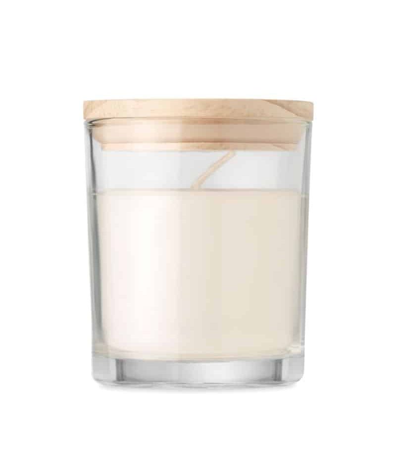 Candela 8cm cera alla vaniglia in vetro e bamboo MO6281 7 Candela-di-cera-profumata-alla-vaniglia-in-vetro-con-coperchio-in-bamboo-mo6281-top