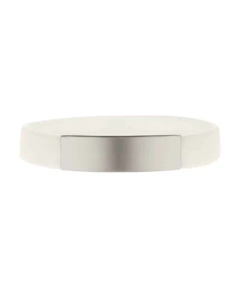 Braccialetto-in-silicone-con-piastra-in-alluminio-argentato-AP809399-bianco