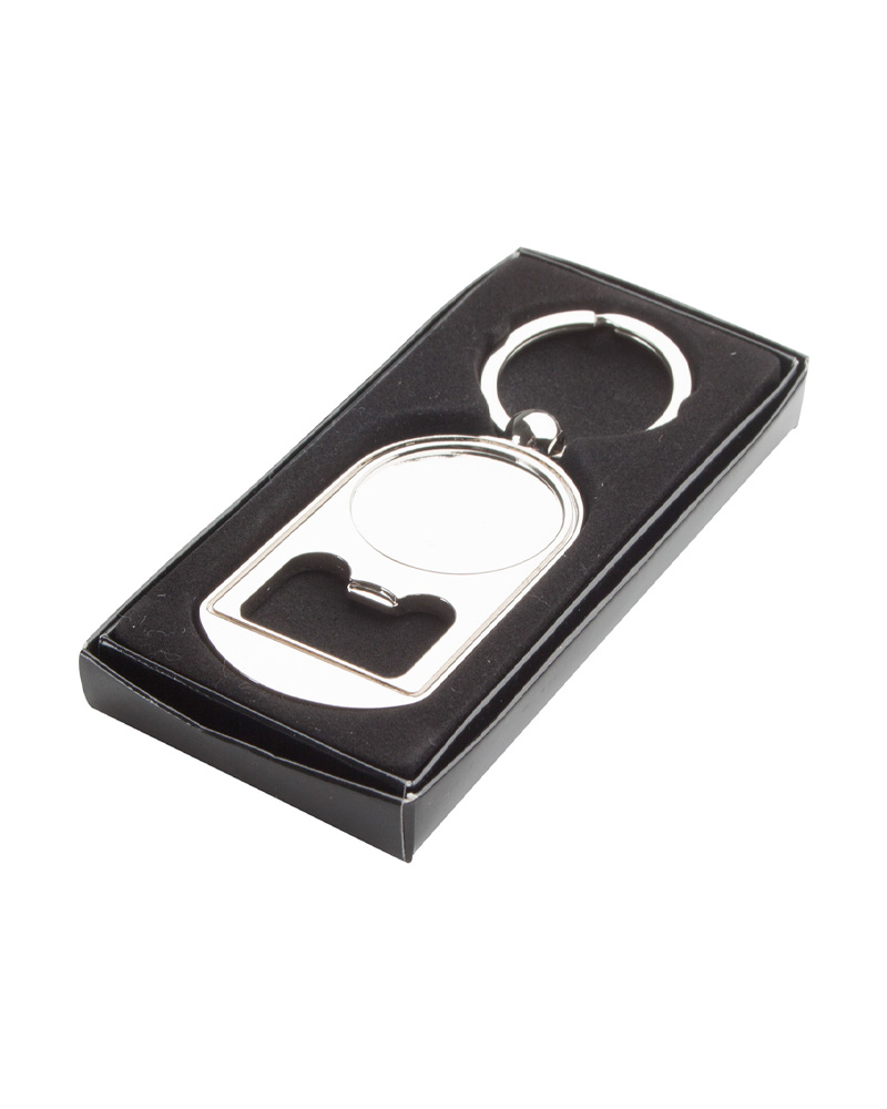 Portachiavi apribottiglie in metallo personalizzabile con etichetta  resinata AP810724 – Bybrand Roma