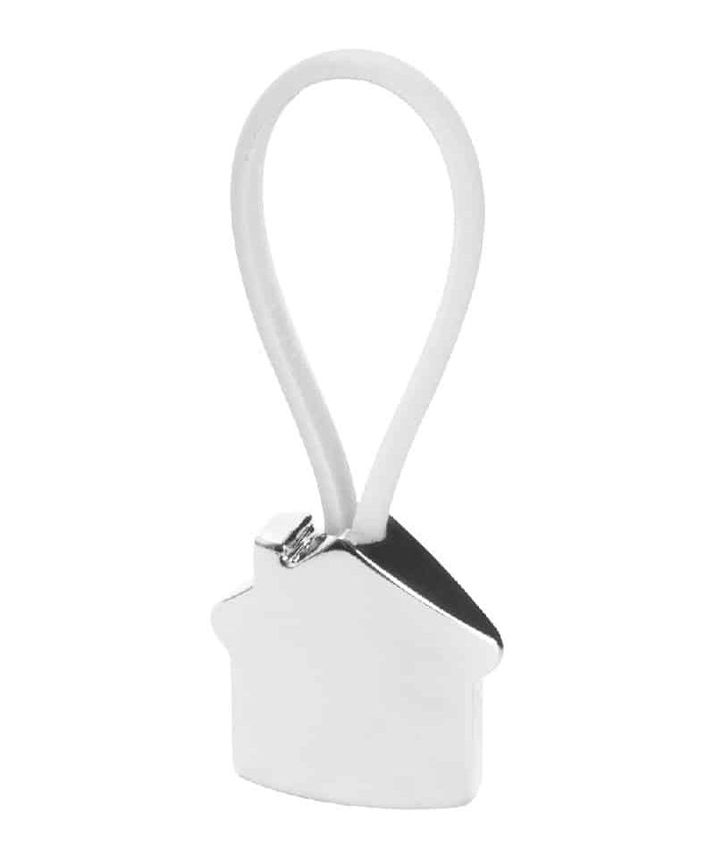 Portachiavi casa in alluminio con anello in gomma colorata AP741586 11 Portachiavi-in-alluminio-con-anello-in-gomma-colorata-741586-bianco