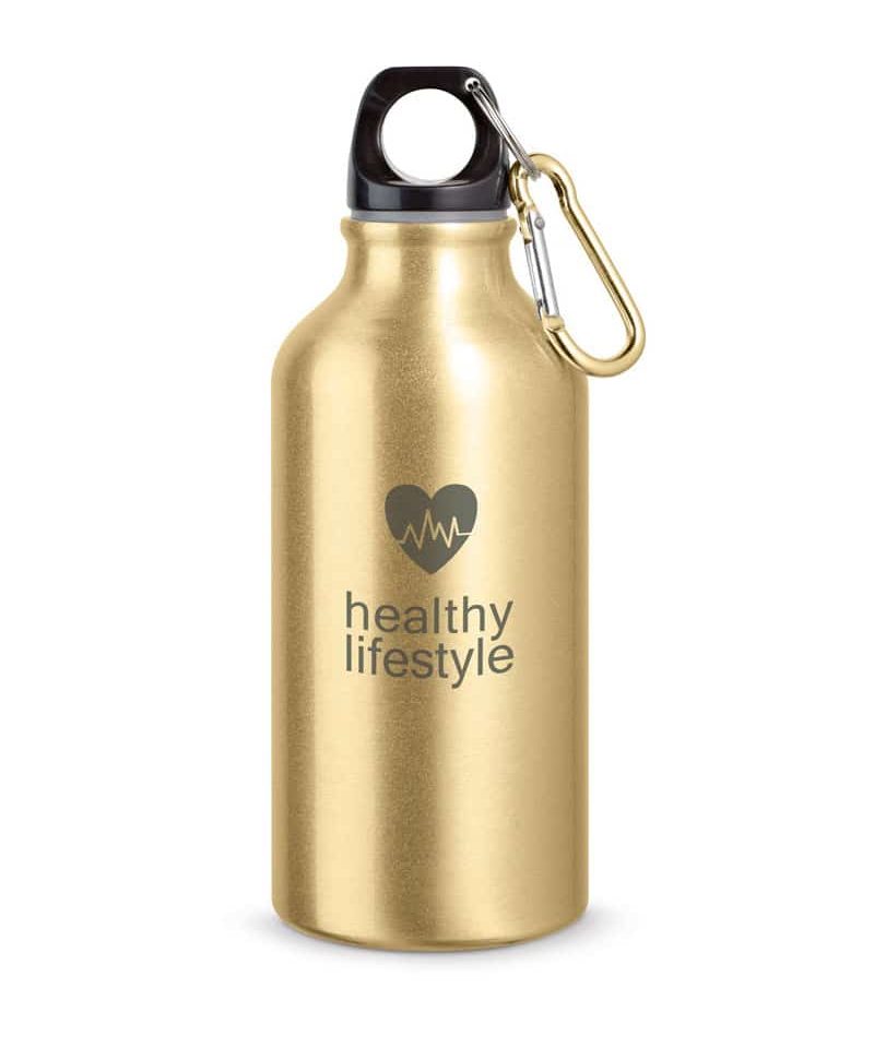 Borraccia in alluminio con moschettone 400ml 94601 16 Borraccia-in-alluminio-con-moschettone-400ml-94601-oro-137-logo
