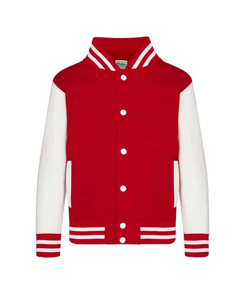 Felpa bambino giacca baseball JH043J rosso bianco