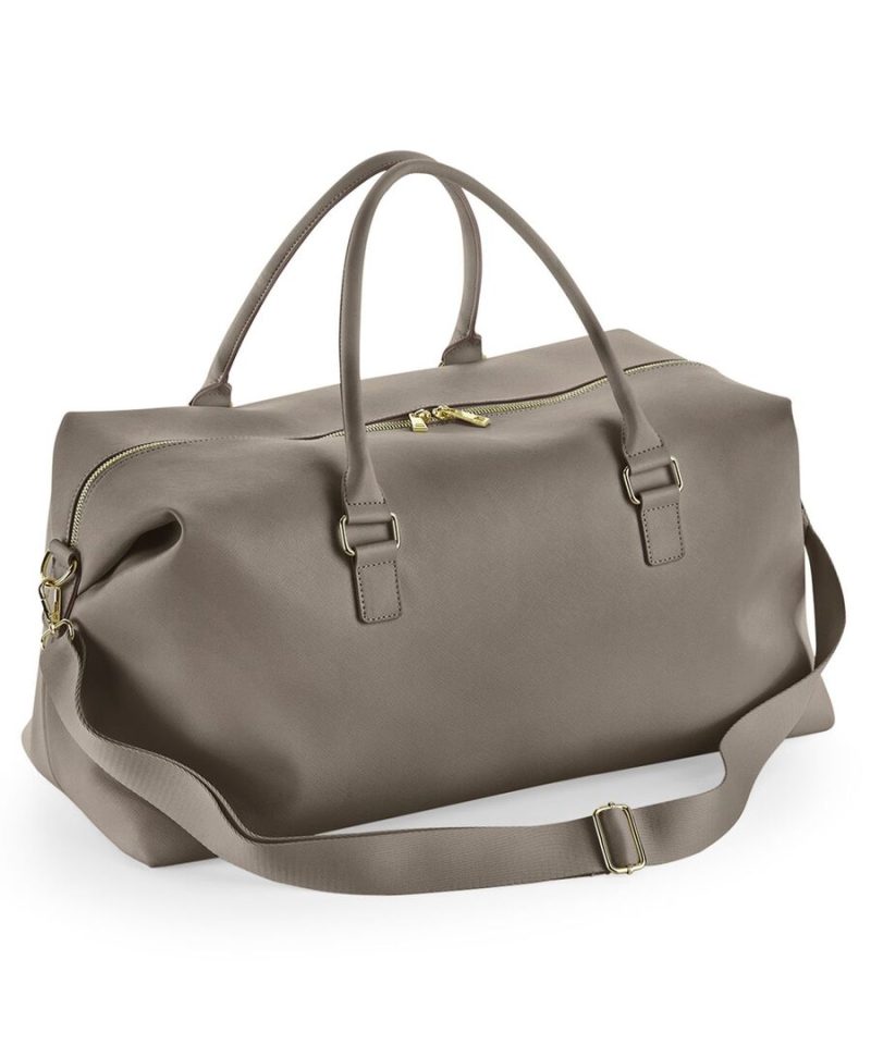 Borsone viaggio in simil pelle PU Bagbase BG760 8 Borsone viaggio in simil pelle PU Bagbase BG760 grigio tortora