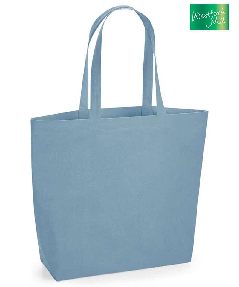 Maxi-shopper-in-cotone-organico-Westford-Mill-W285-blu-avio