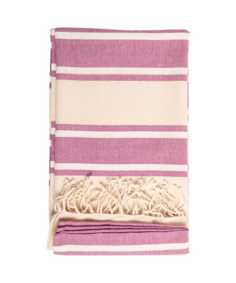 Telo-mare-pareo-bicolore-in-cotone-biologic-AP721622-natural-fucsia