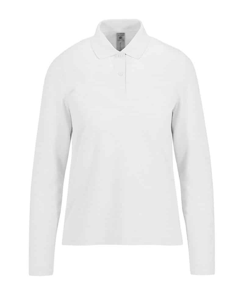 Polo-donna-manica-lunga-BC-BCPW464-bianco