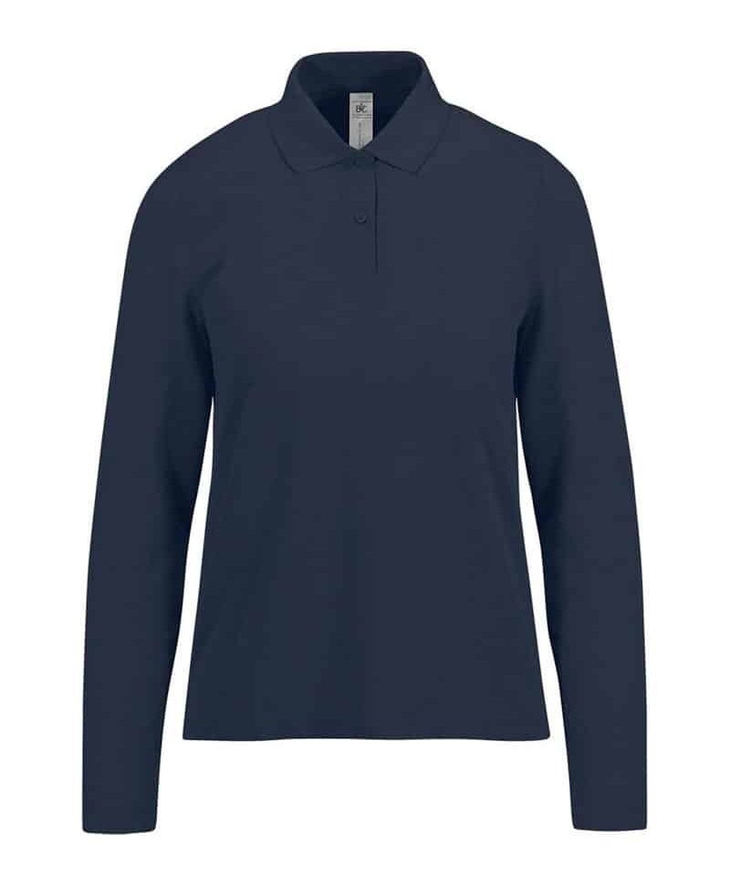 Polo-donna-manica-lunga-BC-BCPW464-blu-navy