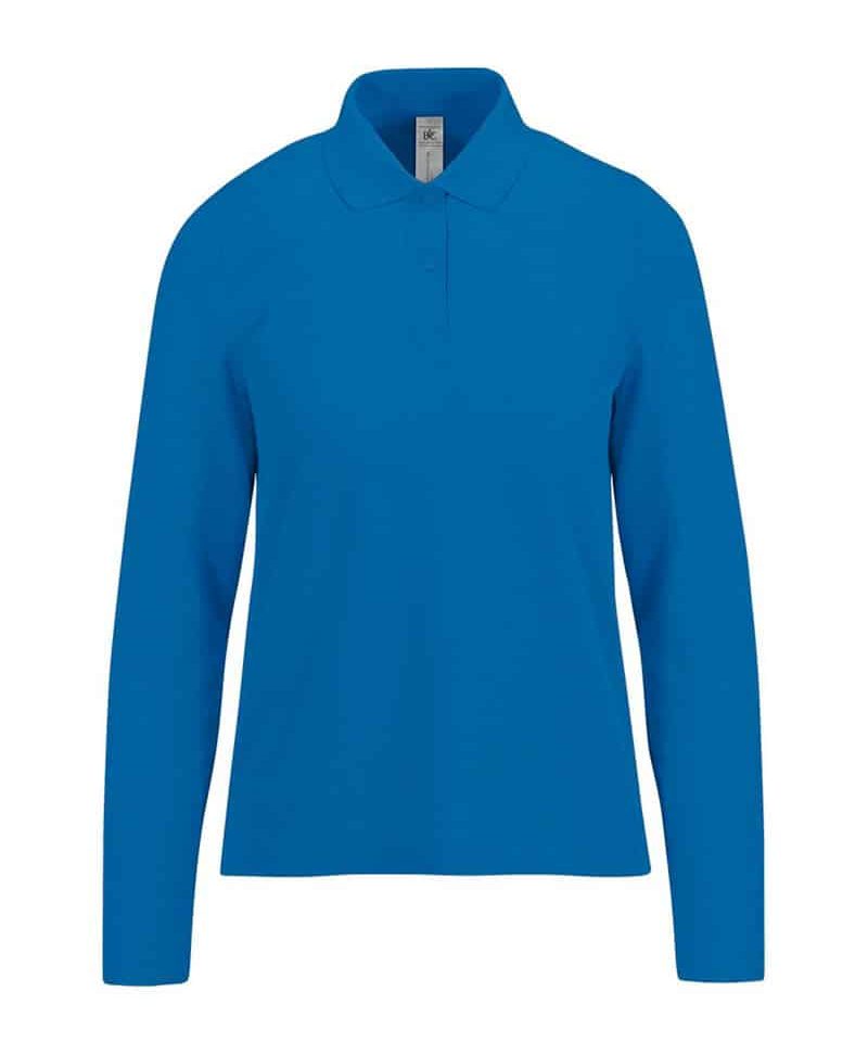 Polo-donna-manica-lunga-BC-BCPW464-blu-royal