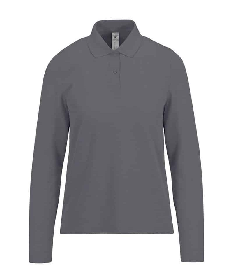 Polo-donna-manica-lunga-BC-BCPW464-grigio-scuro