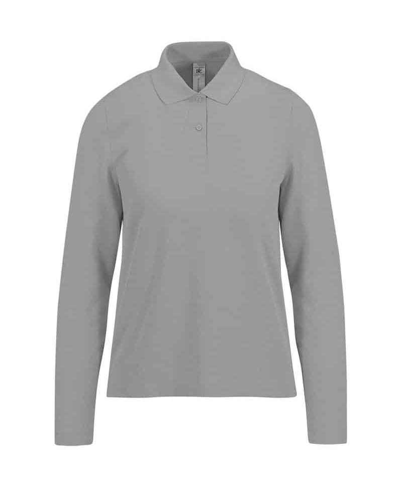 Polo-donna-manica-lunga-BC-BCPW464-grigio-sport