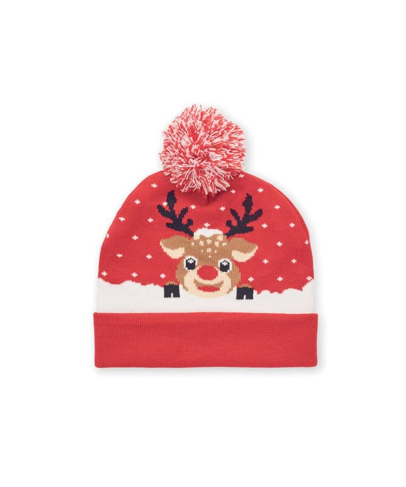 Berretto-beanie-natalizio-con-renna-cx1529-rosso