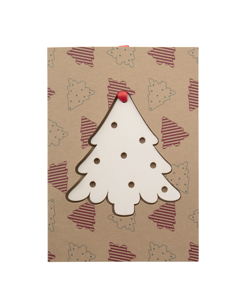 Biglietto-natalizio-kraft-personalizzato-allover-con-ornamento-albero-di-Natale-AP718645-albero