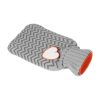 Borsa acqua calda grigia con fantasia spina di pesce 909028 1 Borsa-acqua-calda-con-custodia-a-righe-56-0909028