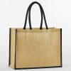 Borsa in juta con bordi colorati 42x33x19 Westford Mill W470 2 Borsa-in-juta-con-bordi-colorati-42x33x19-Westford-Mill-W470--naturale-nero