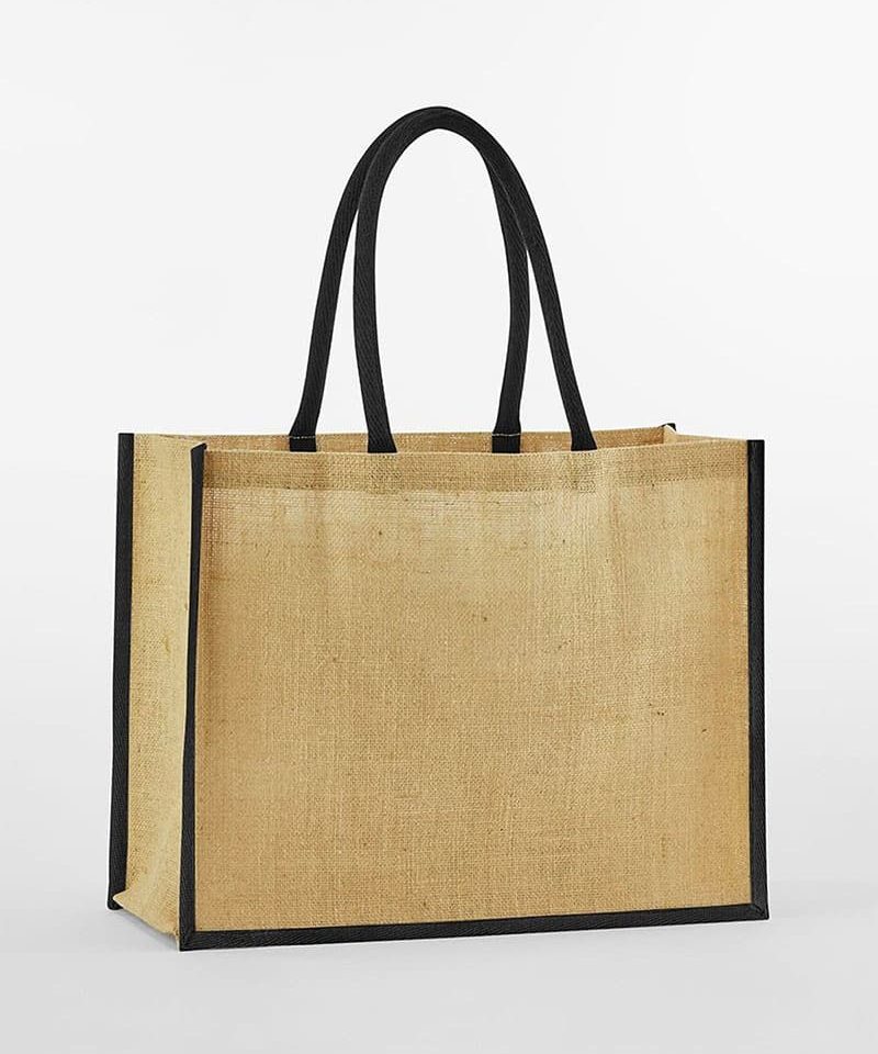 Borsa-in-juta-con-bordi-colorati-42x33x19-Westford-Mill-W470--naturale-nero