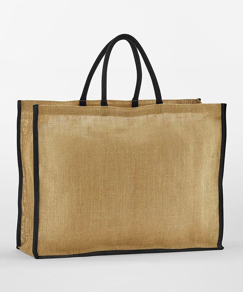 Borsa-in-juta-con-bordi-colorati-42x55x21-Westford-Mill-W475-naturale-nero