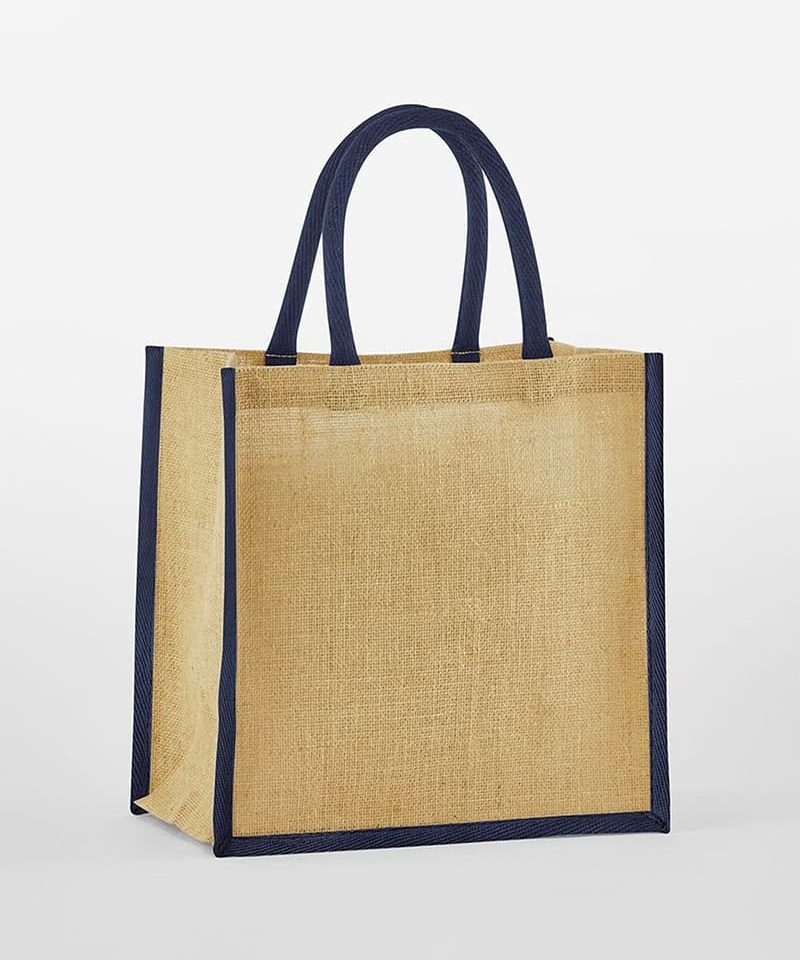 Borsa mini in juta con bordi colorati 26x22x14 Westford Mill W477 9 Borsa-mini-in-juta-con-bordi-colorati-26x22x14-iWestford-Mill-W477--blu-navy