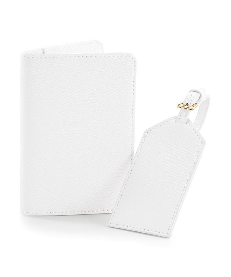 Set-viaggio-custodia-passaporto-ed-etichetta-bagaglio-Bagbase-BG755-bianco
