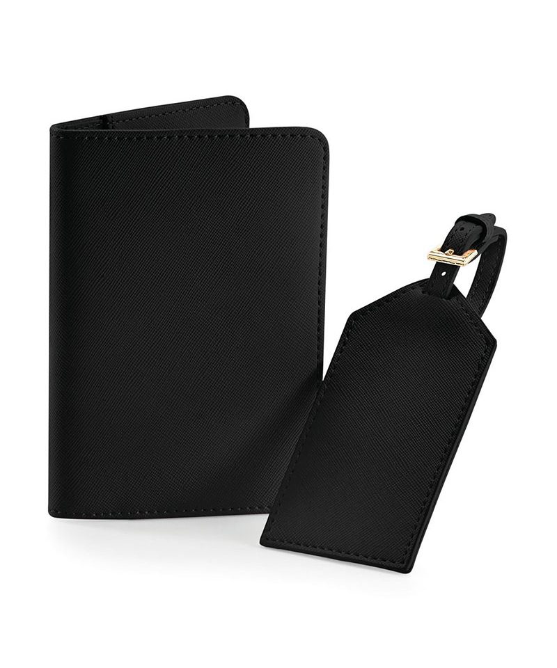 Set-viaggio-custodia-passaporto-ed-etichetta-bagaglio-Bagbase-BG755-nero