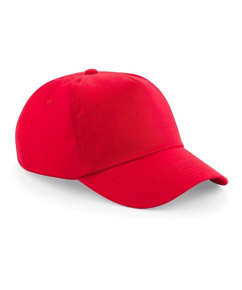 Cappellino-baseball-5-pannelli-in-cotone-Beechfield-B10-rosso
