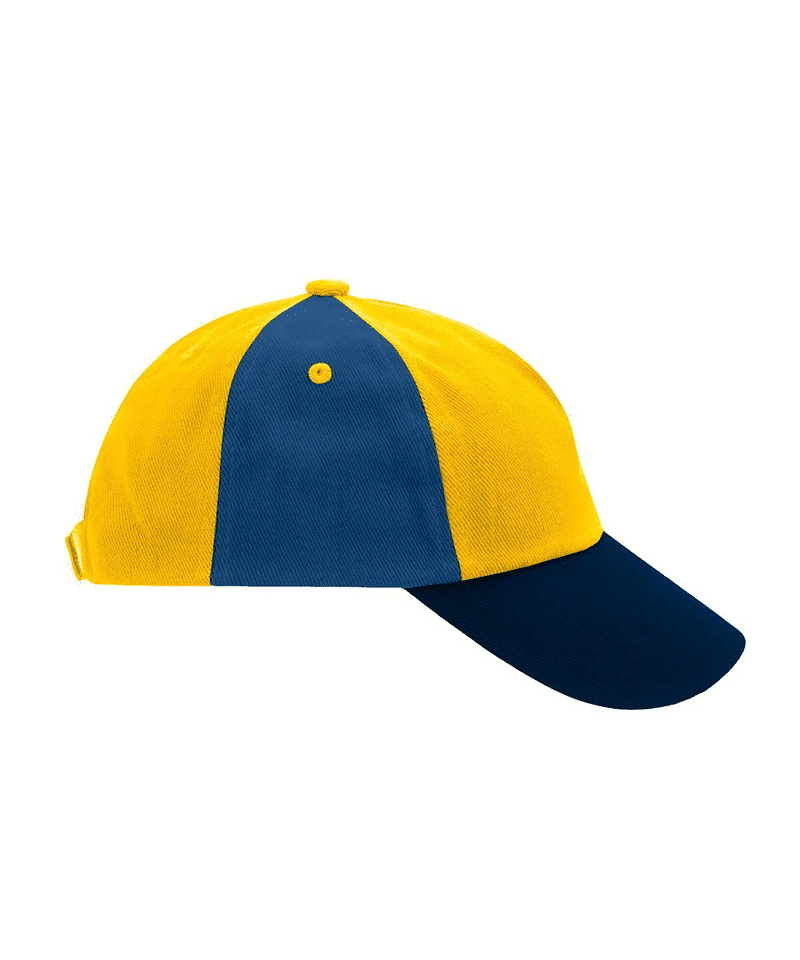 Cappello baseball da bambino in cotone spazzolato Myrtle Beach MB7010 28 Cappello-baseball-da-bambino-in-cotone-spazzolato-Myrtle-Beach-MB7010-giallo-blu-nero