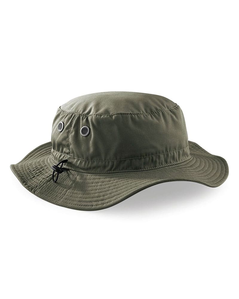 Cappello pescatore in tessuto misto con cursore di regolazione Beechfield B88 3 Cappello-pescatore-in-tessuto-misto-con-cursore-di-regolazione-Beechfield-B88-verde-oliva