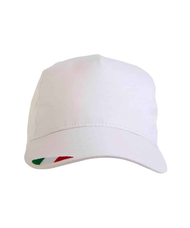 Cappellino baseball 5 pannelli con tricolore italiano 20303 15 Cappellino-baseball-5-pannelli-con-tricolore-italiano-20303-bianco