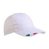 Cappellino baseball 5 pannelli con tricolore italiano 20303 1 Cappellino-baseball-5-pannelli-con-tricolore-italiano-20303-bianco-lato