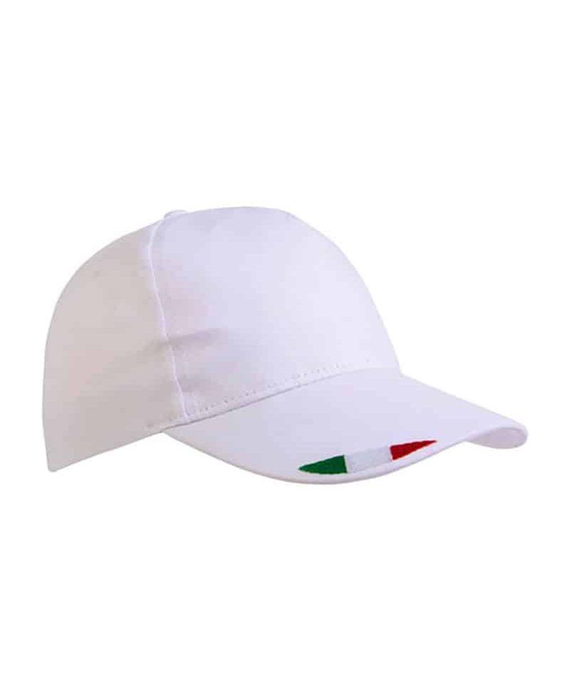 Cappellino-baseball-5-pannelli-con-tricolore-italiano-20303-bianco-lato