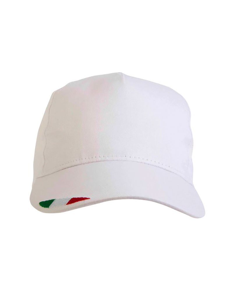 Cappellino-baseball-5-pannelli-con-tricolore-italiano-20303-bianco