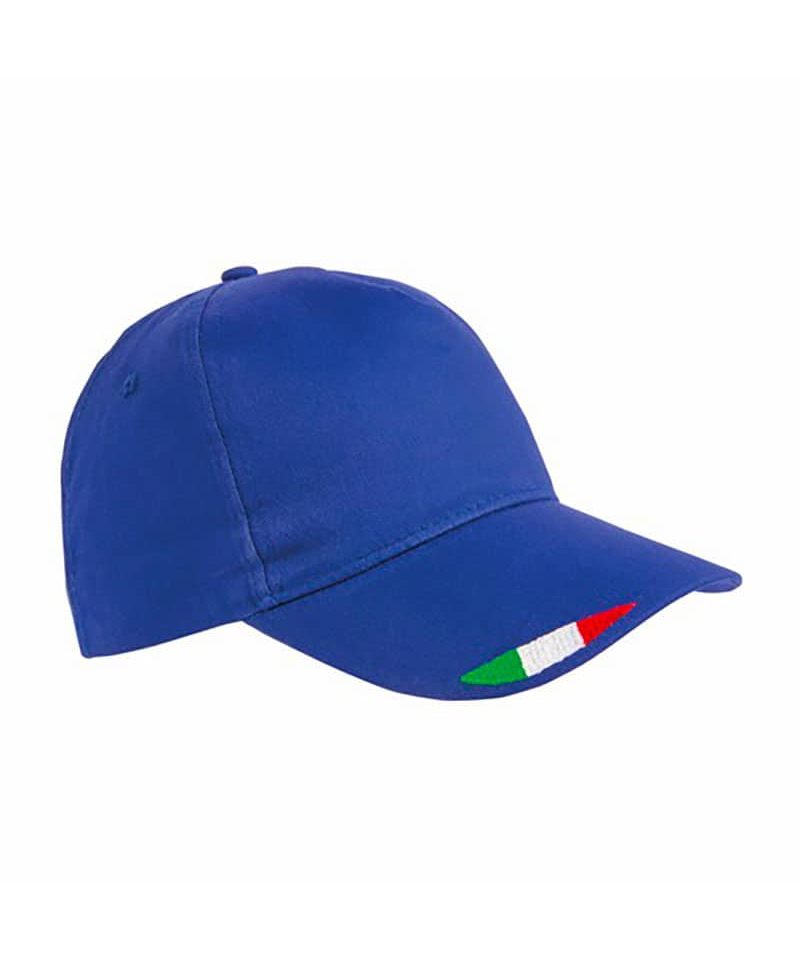 Cappellino baseball 5 pannelli con tricolore italiano 20303 16 Cappellino-baseball-5-pannelli-con-tricolore-italiano-20303-blu-lato