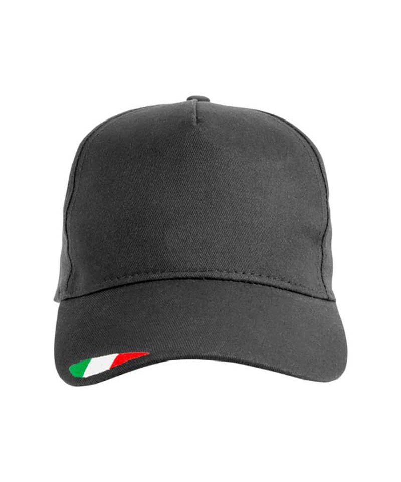 Cappellino baseball 5 pannelli con tricolore italiano 20303 20 Cappellino-baseball-5-pannelli-con-tricolore-italiano-20303-nero-