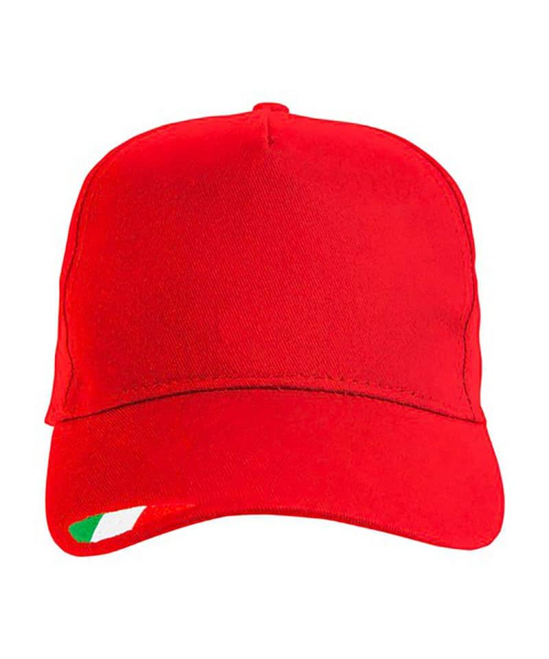 Cappellino baseball 5 pannelli con tricolore italiano 20303 23 Cappellino-baseball-5-pannelli-con-tricolore-italiano-20303-rosso