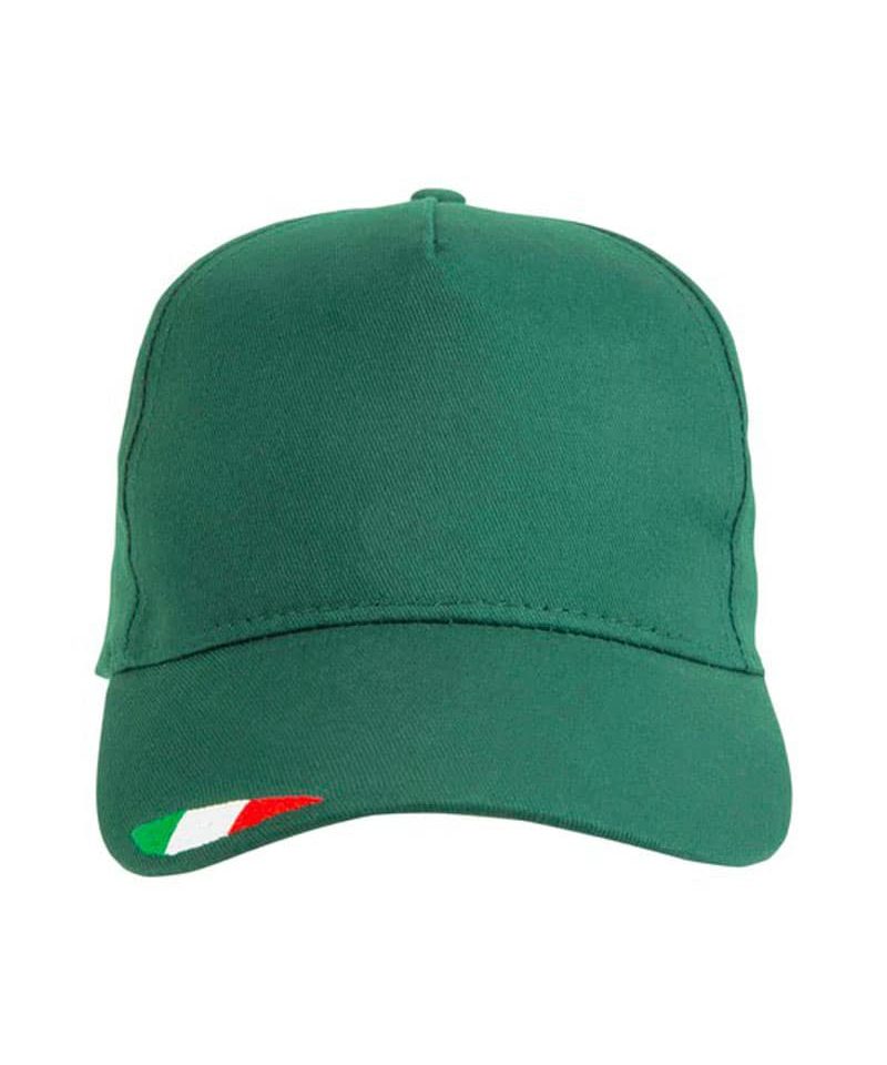 Cappellino baseball 5 pannelli con tricolore italiano 20303 25 Cappellino-baseball-5-pannelli-con-tricolore-italiano-20303-verde