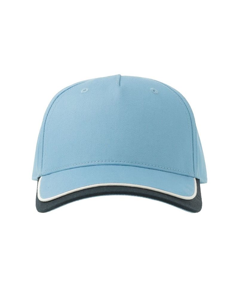 Cappellino baseball bambino 5 pannelli in cotone organico Atlantis Kid Star-S ATKISS 58 Cappellino baseball bambino 5 pannelli in cotone organico Atlantis Kid Star S ATKISS azzurro blu fronte