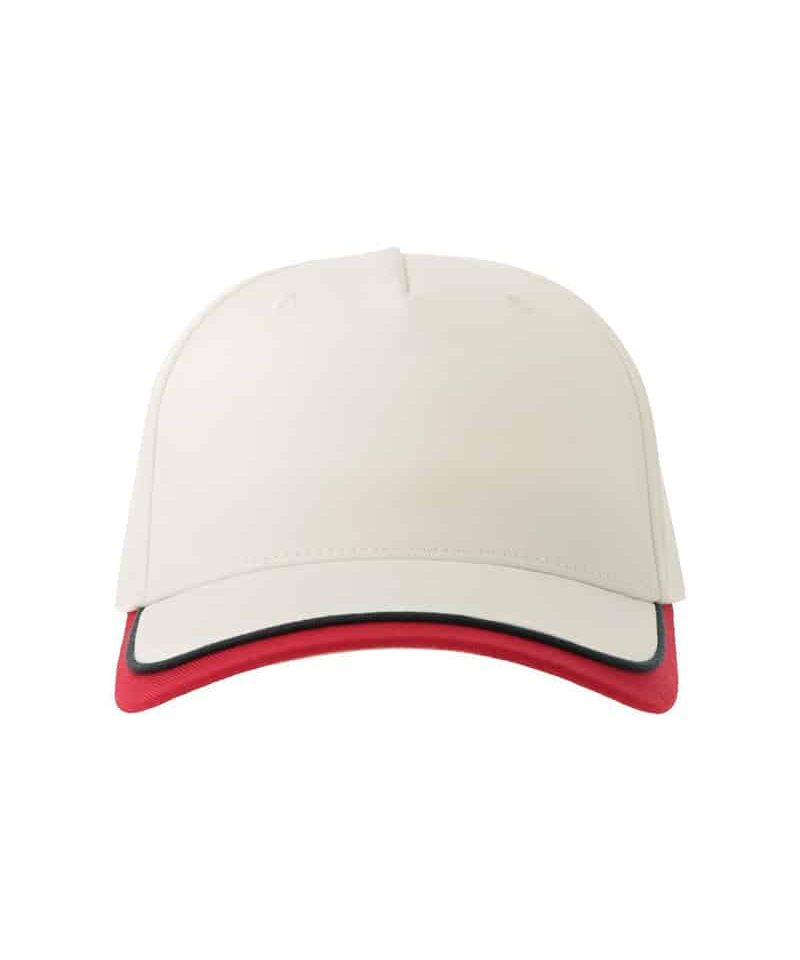 Cappellino baseball bambino 5 pannelli in cotone organico Atlantis Kid Star S ATKISS bianco rosso fronte