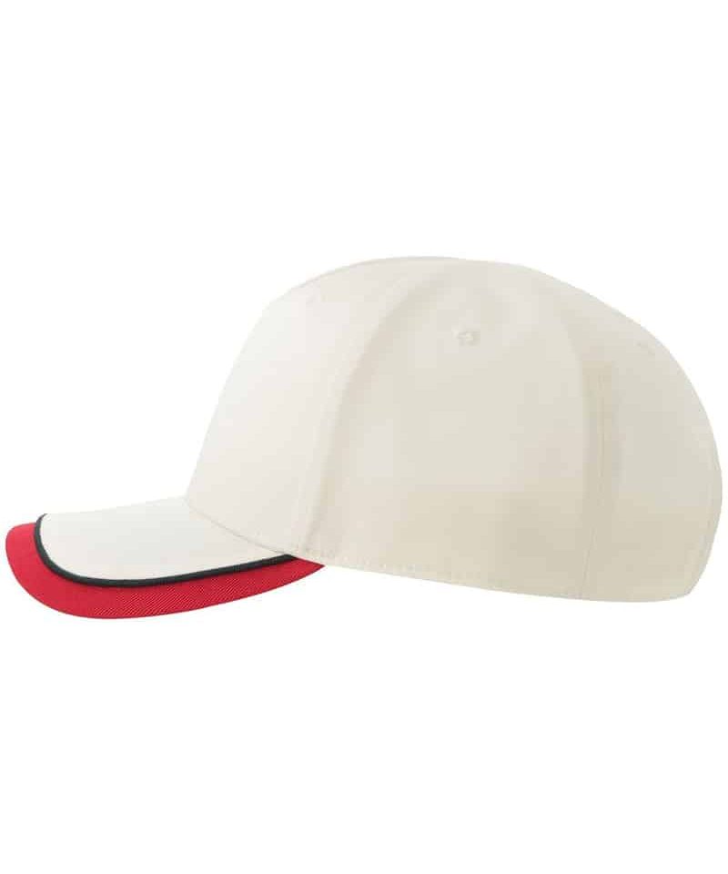 Cappellino baseball bambino 5 pannelli in cotone organico Atlantis Kid Star-S ATKISS 36 Cappellino baseball bambino 5 pannelli in cotone organico Atlantis Kid Star S ATKISS bianco rosso lato
