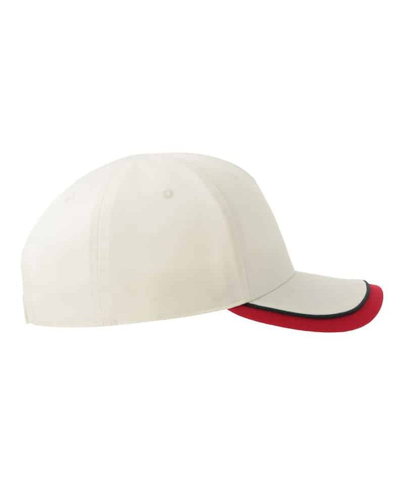 Cappellino baseball bambino 5 pannelli in cotone organico Atlantis Kid Star-S ATKISS 37 Cappellino baseball bambino 5 pannelli in cotone organico Atlantis Kid Star S ATKISS bianco rosso lato destro