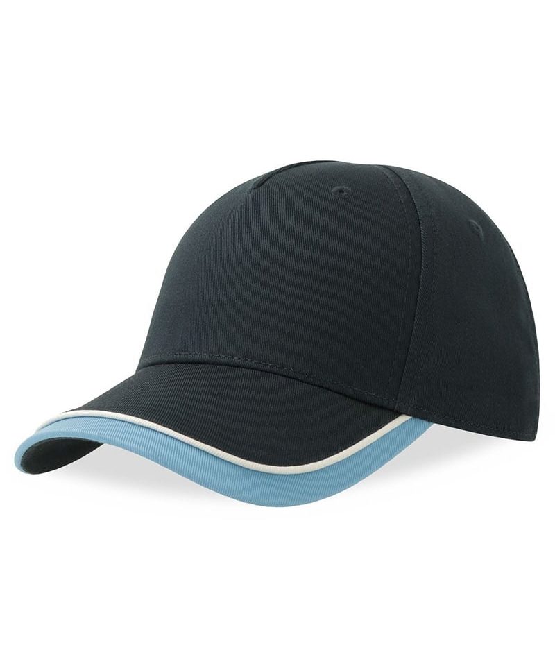 Cappellino baseball bambino 5 pannelli in cotone organico Atlantis Kid Star-S ATKISS 52 Cappellino baseball bambino 5 pannelli in cotone organico Atlantis Kid Star S ATKISS blu navy azzurro