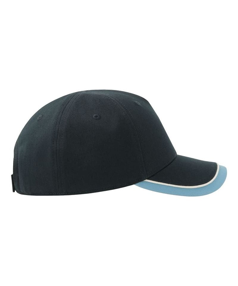 Cappellino baseball bambino 5 pannelli in cotone organico Atlantis Kid Star-S ATKISS 56 Cappellino baseball bambino 5 pannelli in cotone organico Atlantis Kid Star S ATKISS blu navy azzurro lato destro