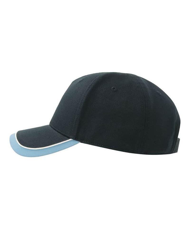Cappellino baseball bambino 5 pannelli in cotone organico Atlantis Kid Star-S ATKISS 55 Cappellino baseball bambino 5 pannelli in cotone organico Atlantis Kid Star S ATKISS blu navy azzurro lato sinistro