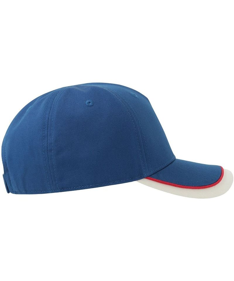 Cappellino baseball bambino 5 pannelli in cotone organico Atlantis Kid Star-S ATKISS 51 Cappellino baseball bambino 5 pannelli in cotone organico Atlantis Kid Star S ATKISS blu royal bianco lato destro
