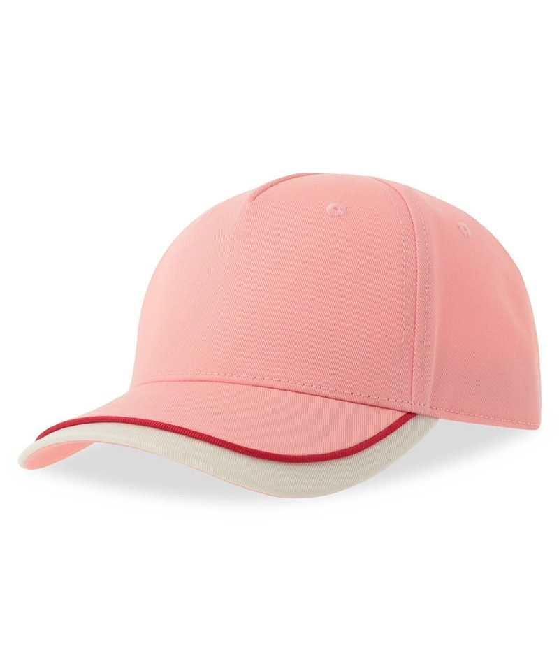 Cappellino baseball bambino 5 pannelli in cotone organico Atlantis Kid Star-S ATKISS 42 Cappellino baseball bambino 5 pannelli in cotone organico Atlantis Kid Star S ATKISS rosa bianco