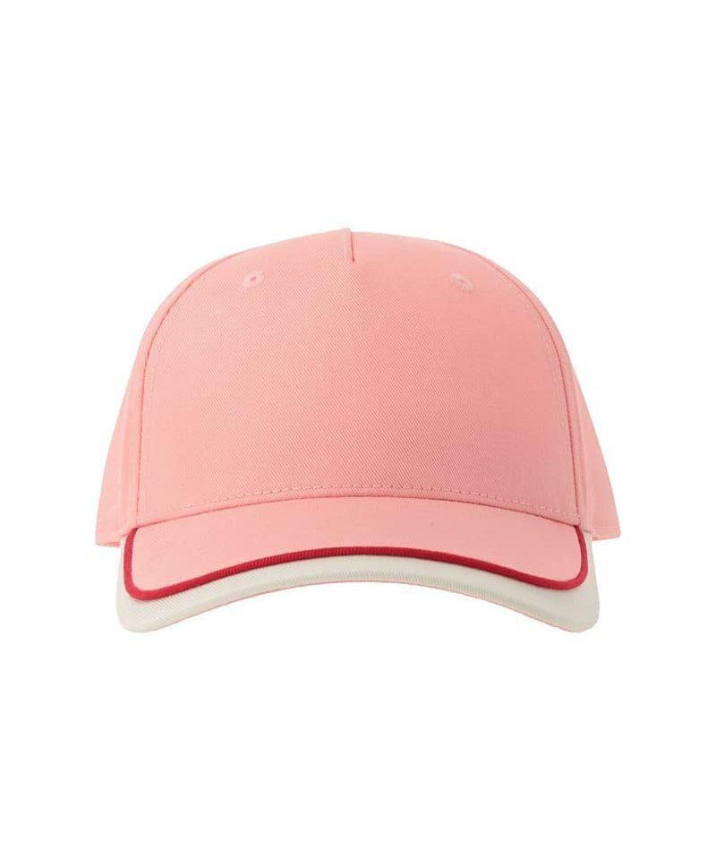 Cappellino baseball bambino 5 pannelli in cotone organico Atlantis Kid Star-S ATKISS 43 Cappellino baseball bambino 5 pannelli in cotone organico Atlantis Kid Star S ATKISS rosa bianco fronte
