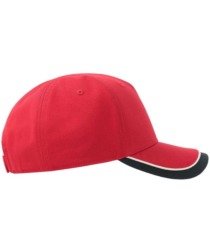 Cappellino baseball bambino 5 pannelli in cotone organico Atlantis Kid Star-S ATKISS 41 Cappellino baseball bambino 5 pannelli in cotone organico Atlantis Kid Star S ATKISS rosso blu navy lato destro