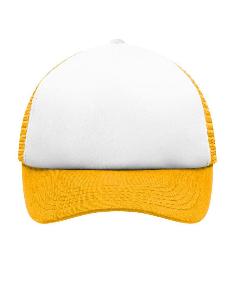 Cappellino baseball bambino con rete Myrtle Beach MB071 48 Cappellino-baseball-bambino-con-rete-Myrtle-Beach-MB071-bianco-giallo-fronte