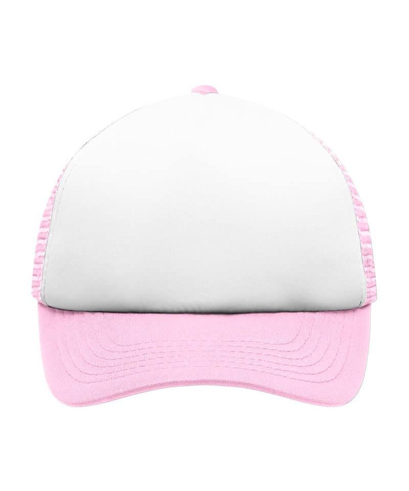 Cappellino baseball bambino con rete Myrtle Beach MB071 56 Cappellino-baseball-bambino-con-rete-Myrtle-Beach-MB071-bianco-rosa-fronte